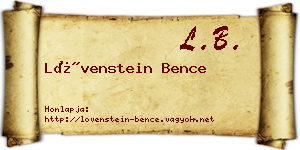 Lövenstein Bence névjegykártya